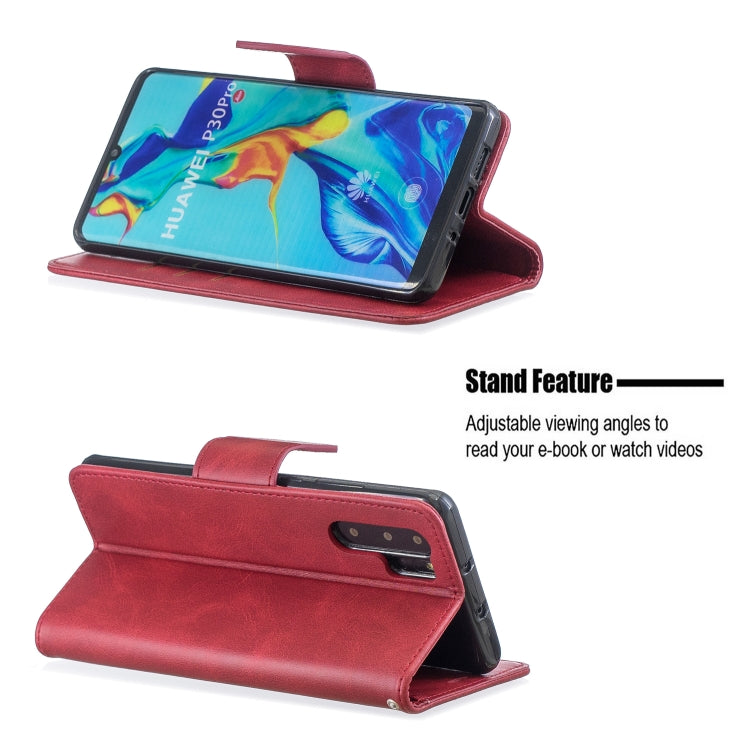 Retro Lambskin Texture Pure Color Horizontal Flip PU Leather Case for Huawei P30 Pro, with Holder & Card Slots & Wallet & Lanyard
