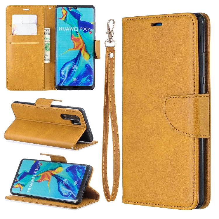 Retro Lambskin Texture Pure Color Horizontal Flip PU Leather Case for Huawei P30 Pro, with Holder & Card Slots & Wallet & Lanyard