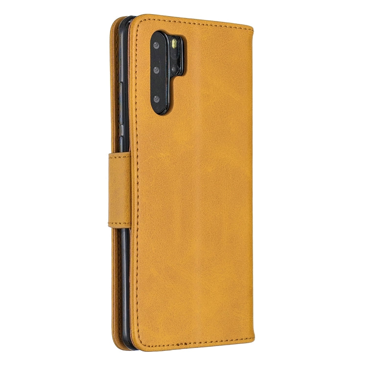 Retro Lambskin Texture Pure Color Horizontal Flip PU Leather Case for Huawei P30 Pro, with Holder & Card Slots & Wallet & Lanyard