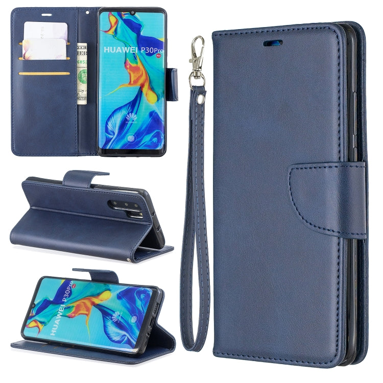 Retro Lambskin Texture Pure Color Horizontal Flip PU Leather Case for Huawei P30 Pro, with Holder & Card Slots & Wallet & Lanyard