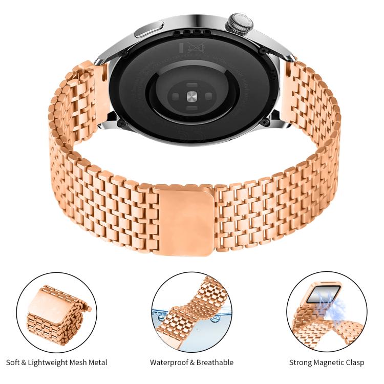 22mm Nine-beads Magnetic Buckle Stainless Steel Watch Band