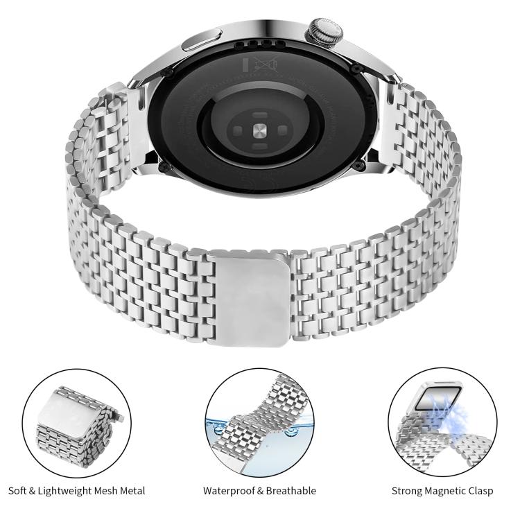 22mm Nine-beads Magnetic Buckle Stainless Steel Watch Band