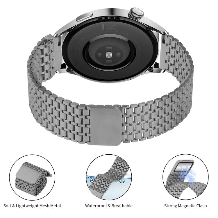 22mm Nine-beads Magnetic Buckle Stainless Steel Watch Band