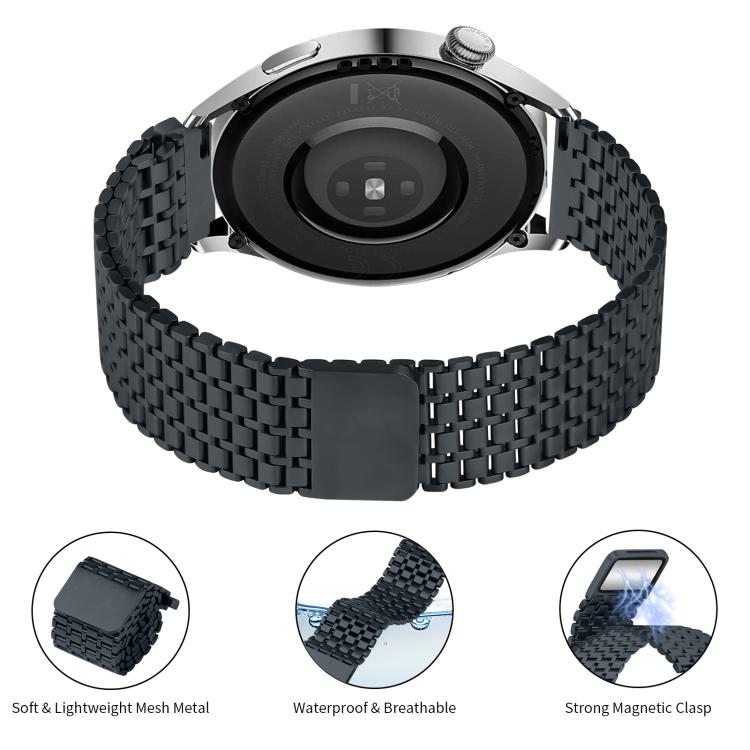 22mm Nine-beads Magnetic Buckle Stainless Steel Watch Band