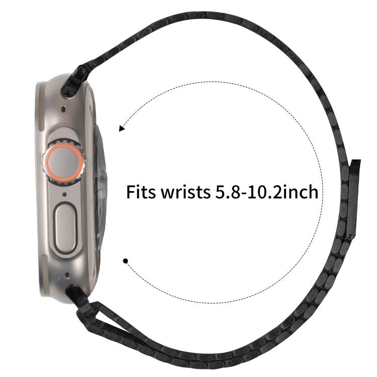 For Apple Watch 42mm / 41mm / 40mm / 38mm Nine-Bead Magnetic Loop Steel Watch Band