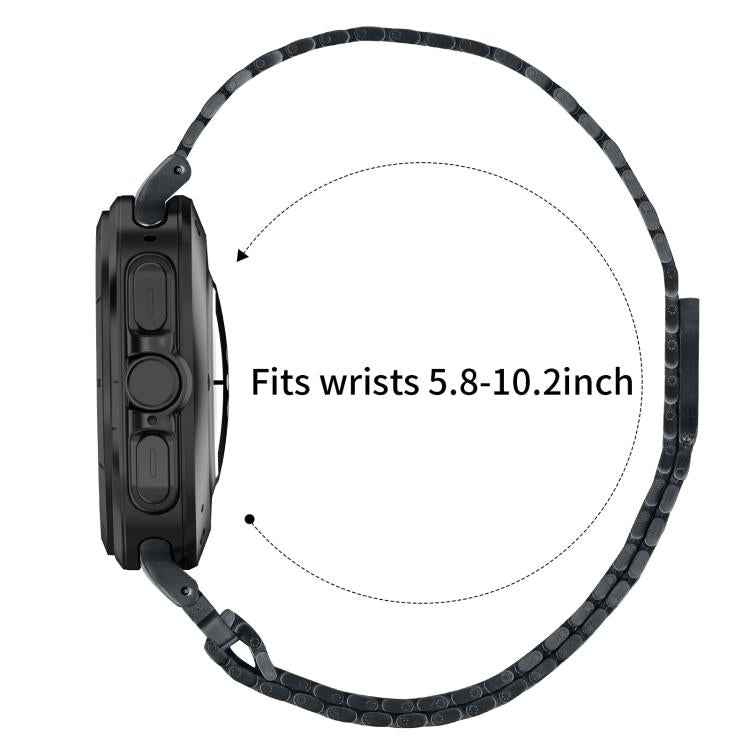 For Samsung Galaxy Watch Ultra 47mm / Ultra 2025 Nine-beads Magnetic Buckle Stainless Steel Watch Band