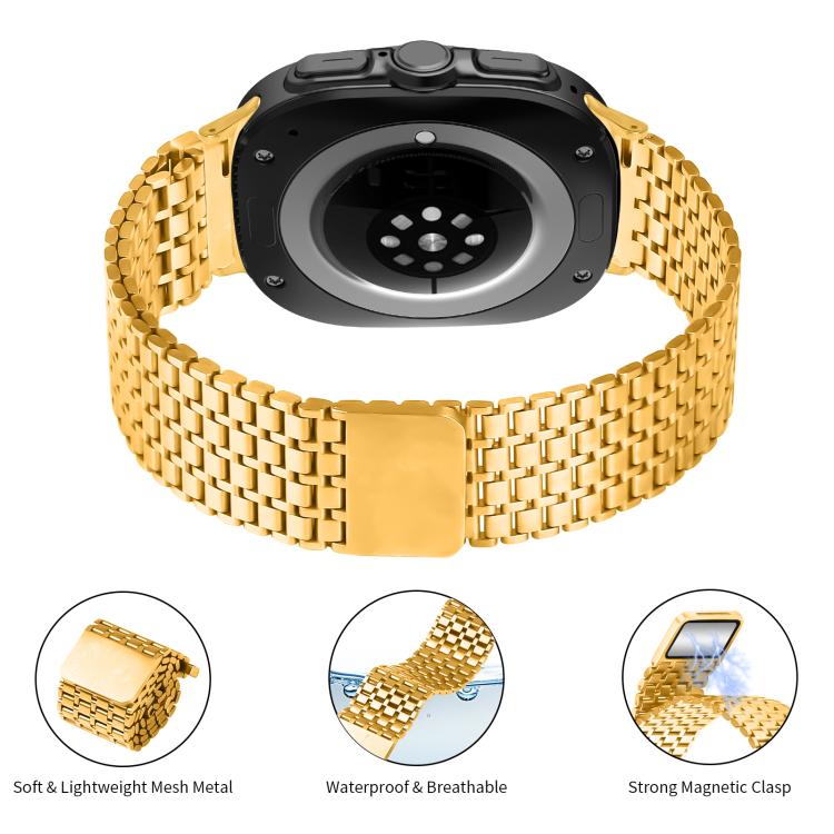 For Samsung Galaxy Watch Ultra 47mm / Ultra 2025 Nine-beads Magnetic Buckle Stainless Steel Watch Band