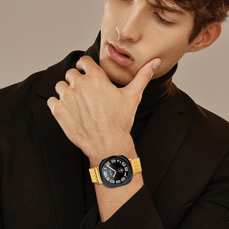 For Samsung Galaxy Watch Ultra 47mm / Ultra 2025 Nine-beads Magnetic Buckle Stainless Steel Watch Band