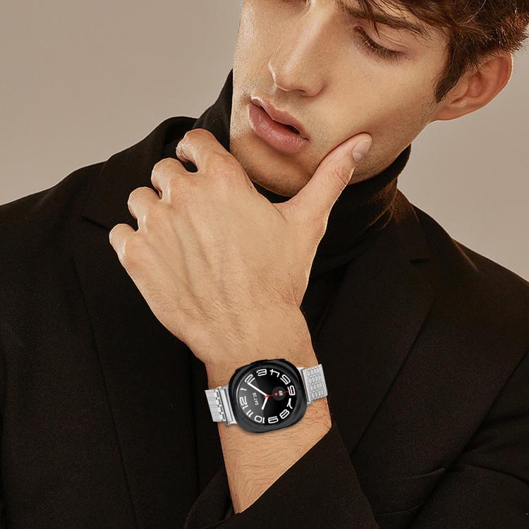 For Samsung Galaxy Watch Ultra 47mm / Ultra 2025 Nine-beads Magnetic Buckle Stainless Steel Watch Band