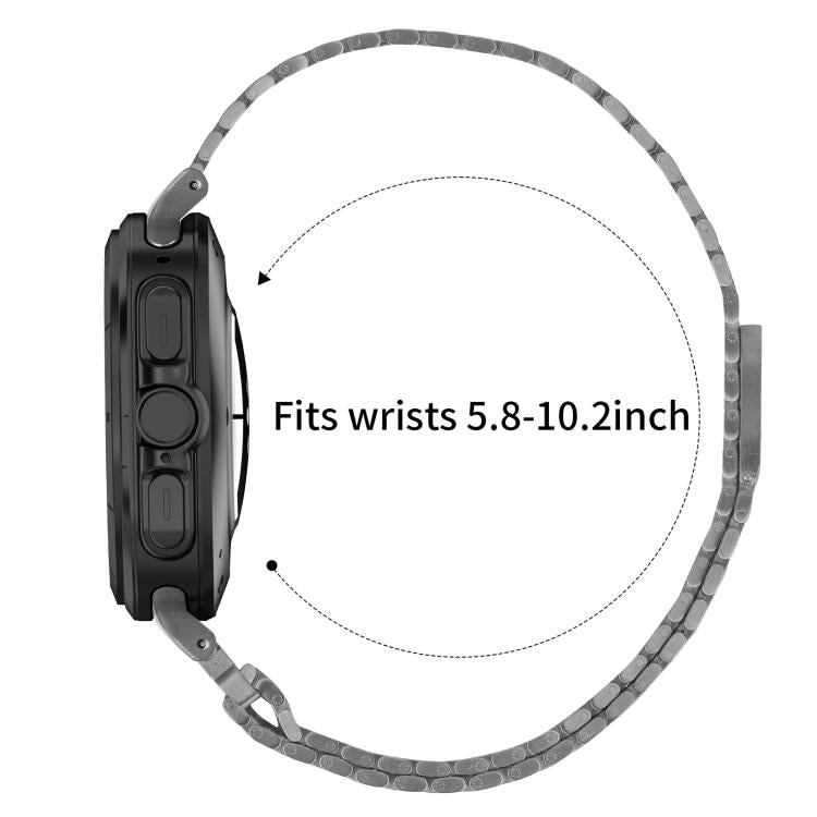 For Samsung Galaxy Watch Ultra 47mm / Ultra 2025 Nine-beads Magnetic Buckle Stainless Steel Watch Band