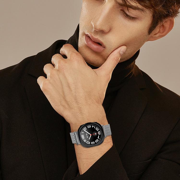 For Samsung Galaxy Watch Ultra 47mm / Ultra 2025 Nine-beads Magnetic Buckle Stainless Steel Watch Band