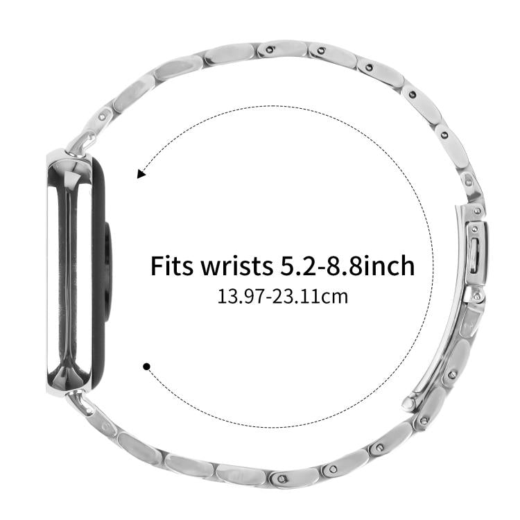 For Xiaomi Mi Band 8 Pro Five Beads Slingshot Buckle Steel Watch Band