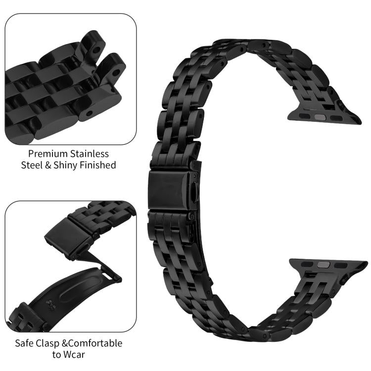 For Apple Watch 46mm / 49mm / 45mm / 44mm Small Waist Slingshot Buckle Steel Watch Band