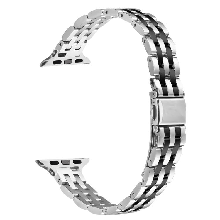 For Apple Watch 46mm / 49mm / 45mm / 44mm Small Waist Slingshot Buckle Steel Watch Band
