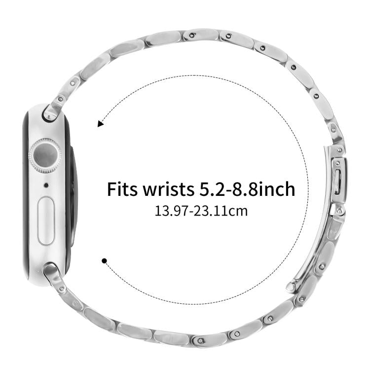 For Apple Watch 46mm / 49mm / 45mm / 44mm Small Waist Slingshot Buckle Steel Watch Band