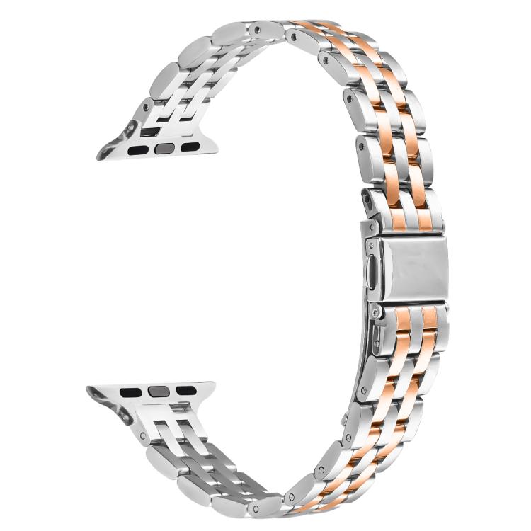 For Apple Watch 42mm / 41mm / 40mm / 38mm Small Waist Slingshot Buckle Steel Watch Band