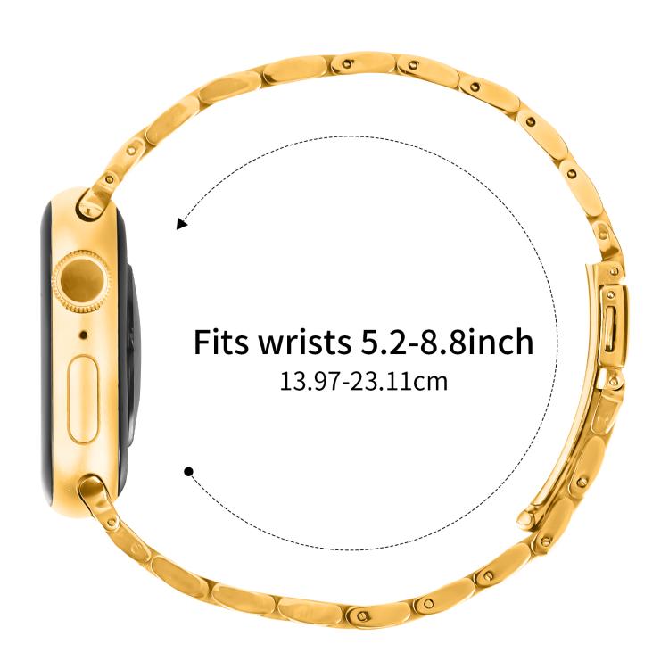 For Apple Watch 42mm / 41mm / 40mm / 38mm Small Waist Slingshot Buckle Steel Watch Band