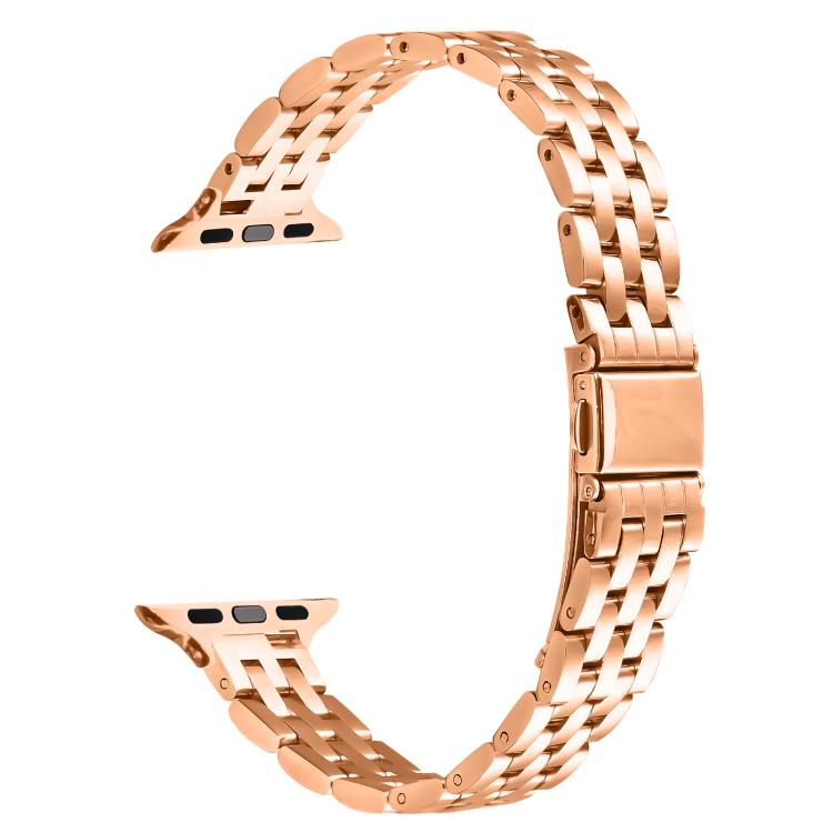 For Apple Watch 42mm / 41mm / 40mm / 38mm Small Waist Slingshot Buckle Steel Watch Band