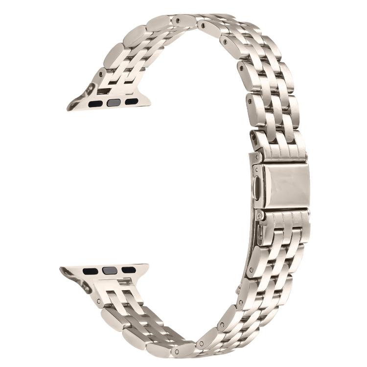 For Apple Watch 42mm / 41mm / 40mm / 38mm Small Waist Slingshot Buckle Steel Watch Band