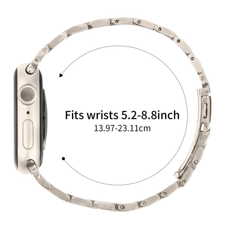 For Apple Watch 42mm / 41mm / 40mm / 38mm Small Waist Slingshot Buckle Steel Watch Band