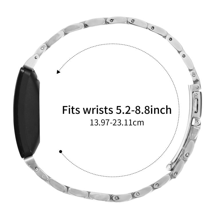 For Fitbit Inspire 1 / Inspire 2 Five Beads Slingshot Buckle Steel Watch Band