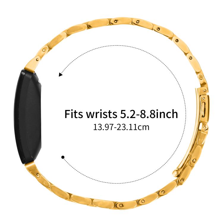 For Fitbit Inspire 1 / Inspire 2 Five Beads Slingshot Buckle Steel Watch Band