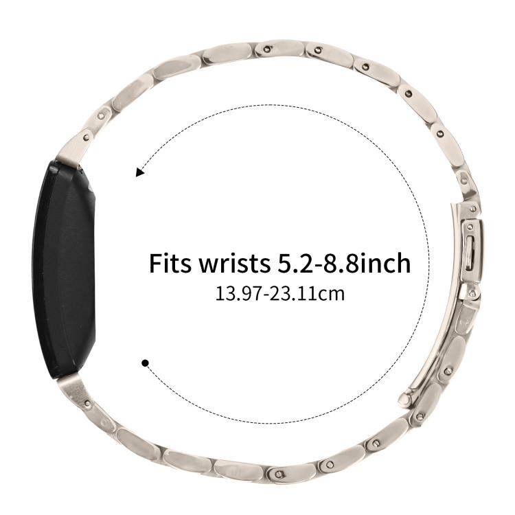 For Fitbit Inspire 1 / Inspire 2 Five Beads Slingshot Buckle Steel Watch Band