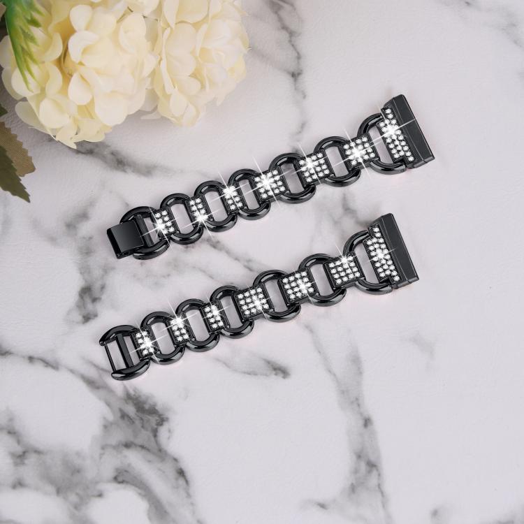 For Fitbit Versa 3 Oval Diamond Stainless Steel Watch Band