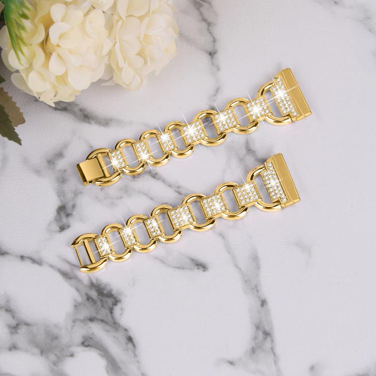 For Fitbit Versa 3 Oval Diamond Stainless Steel Watch Band