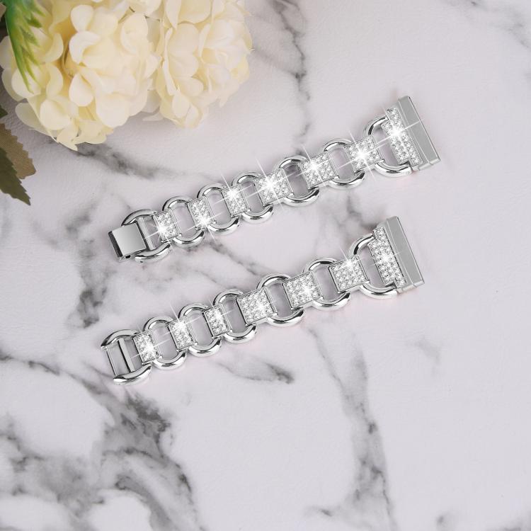 For Fitbit Versa 3 Oval Diamond Stainless Steel Watch Band