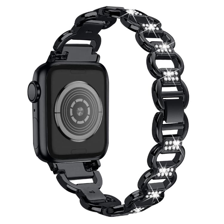 For Apple Watch 42mm / 41mm / 40mm / 38mm Oval Diamonds Steel Watch Band