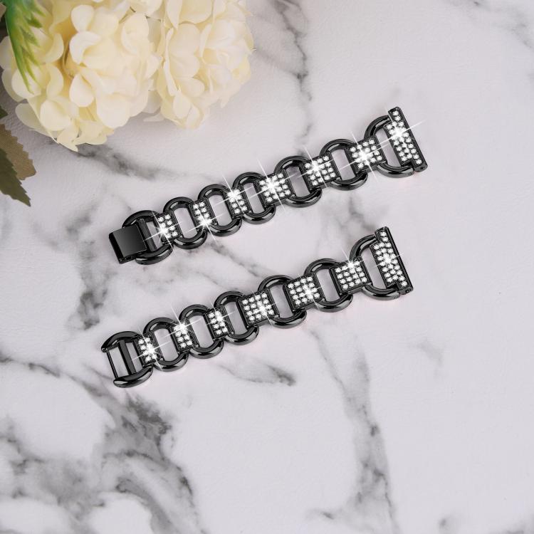 20mm Oval Diamond Stainless Steel Watch Band
