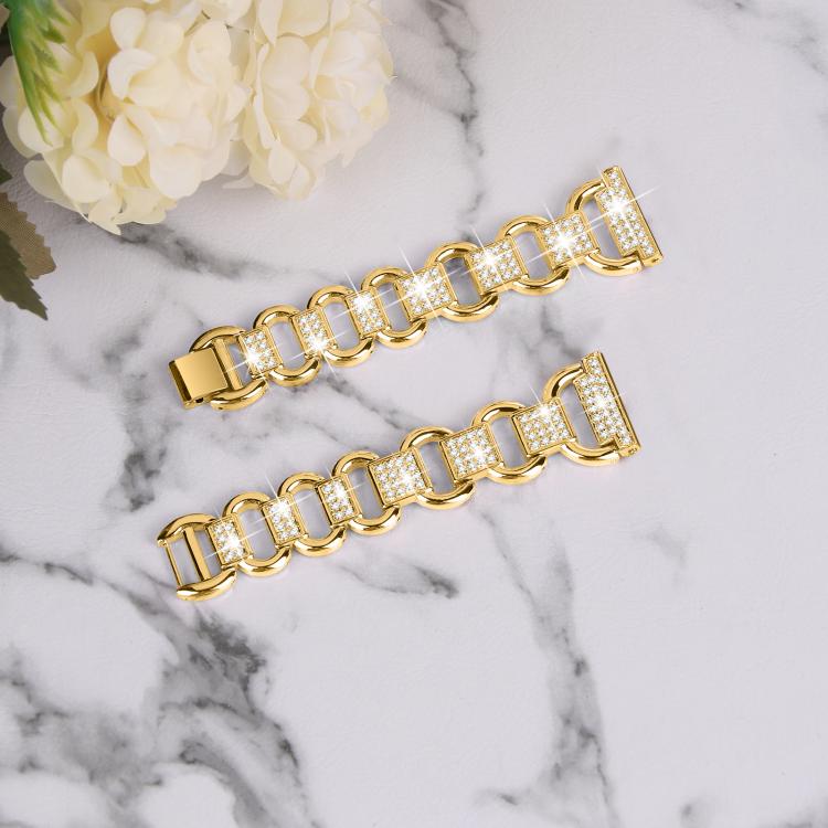 20mm Oval Diamond Stainless Steel Watch Band