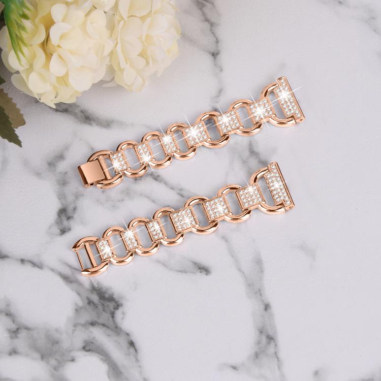 20mm Oval Diamond Stainless Steel Watch Band