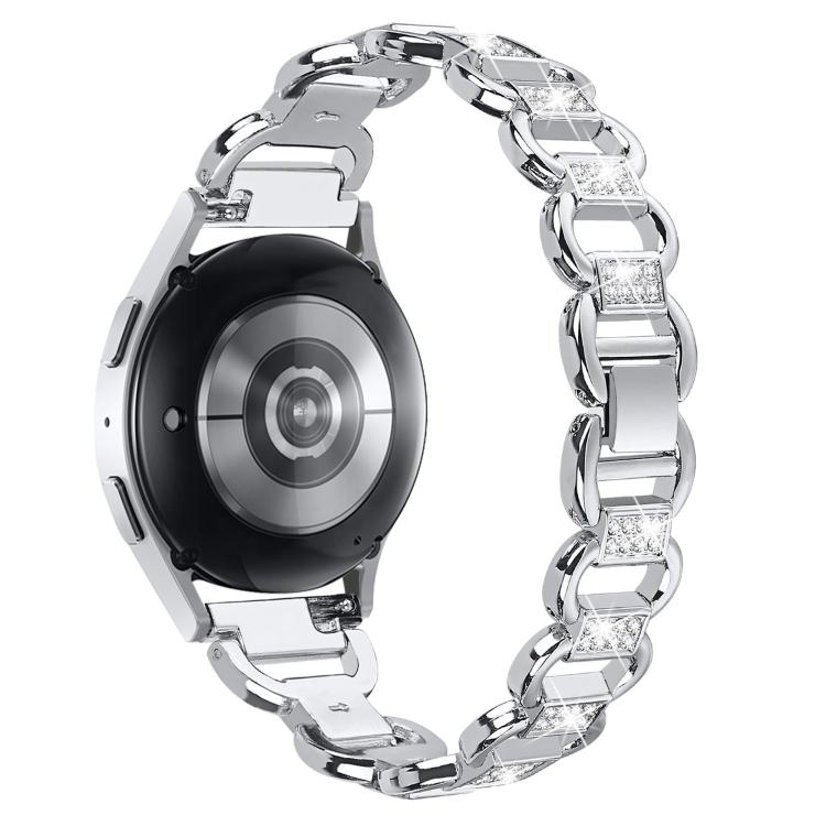 20mm Oval Diamond Stainless Steel Watch Band