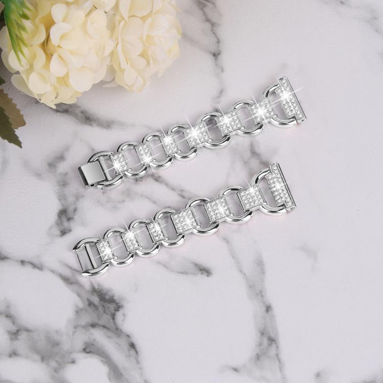 20mm Oval Diamond Stainless Steel Watch Band