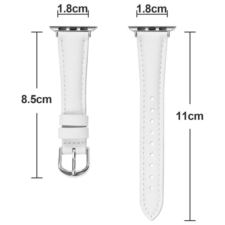 For Apple Watch 42mm / 41mm / 40mm / 38mm Small Waist PU Leather Watch Band