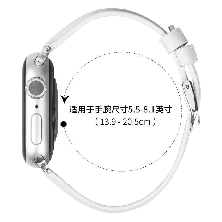For Apple Watch 42mm / 41mm / 40mm / 38mm Small Waist PU Leather Watch Band