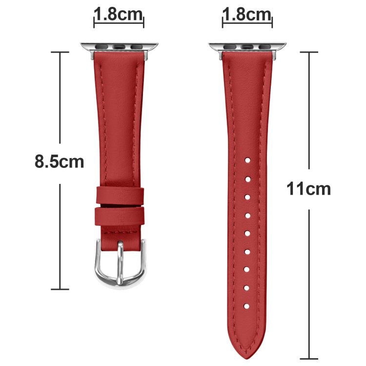 For Apple Watch 42mm / 41mm / 40mm / 38mm Small Waist PU Leather Watch Band