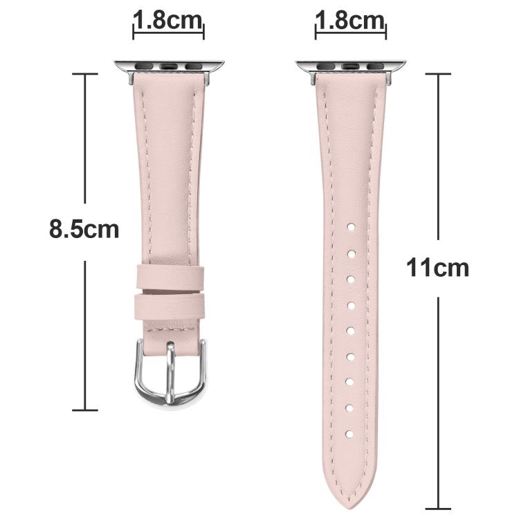 For Apple Watch 42mm / 41mm / 40mm / 38mm Small Waist PU Leather Watch Band
