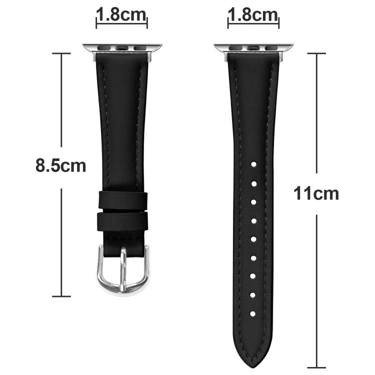 For Apple Watch 42mm / 41mm / 40mm / 38mm Small Waist PU Leather Watch Band