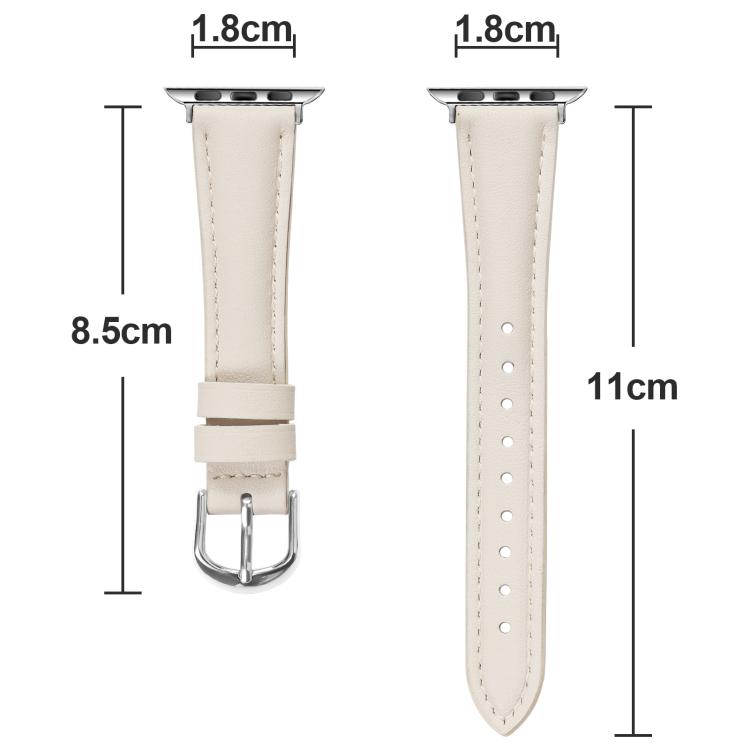 For Apple Watch 42mm / 41mm / 40mm / 38mm Small Waist PU Leather Watch Band