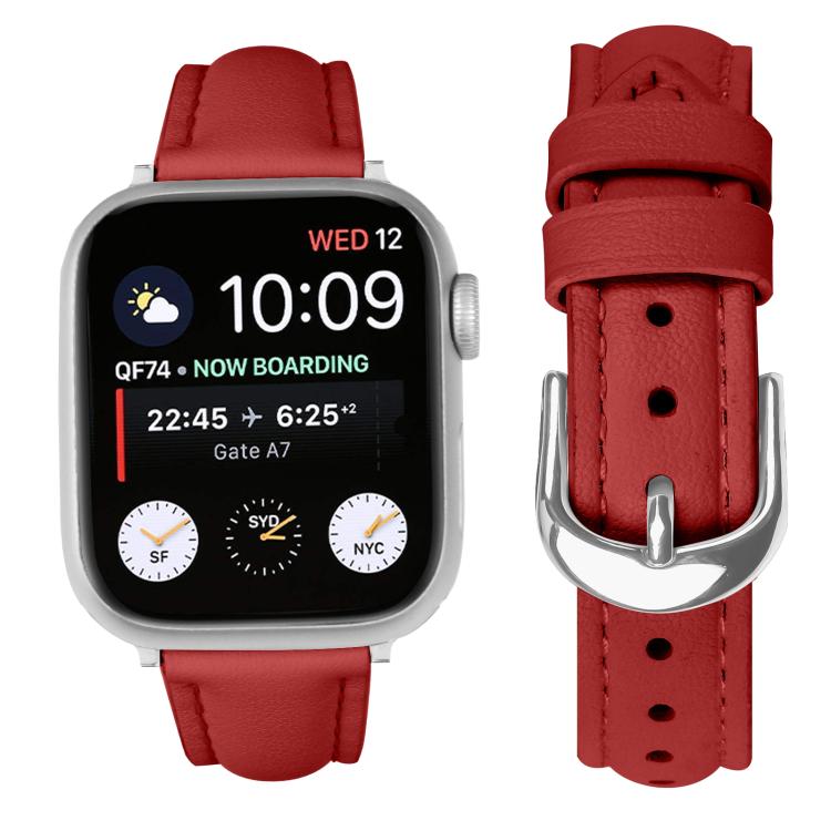 For Apple Watch 46mm / 49mm / 45mm / 44mm Small Waist PU Leather Watch Band