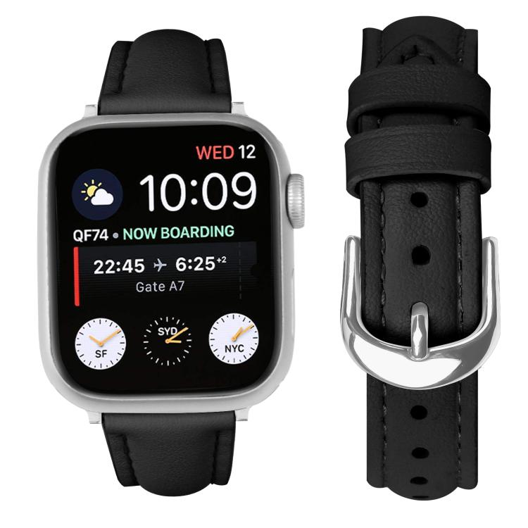 For Apple Watch 46mm / 49mm / 45mm / 44mm Small Waist PU Leather Watch Band