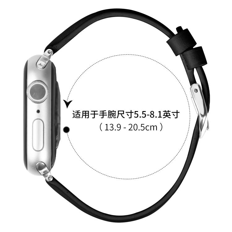 For Apple Watch 46mm / 49mm / 45mm / 44mm Small Waist PU Leather Watch Band