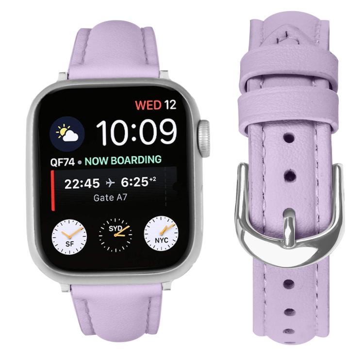 For Apple Watch 46mm / 49mm / 45mm / 44mm Small Waist PU Leather Watch Band