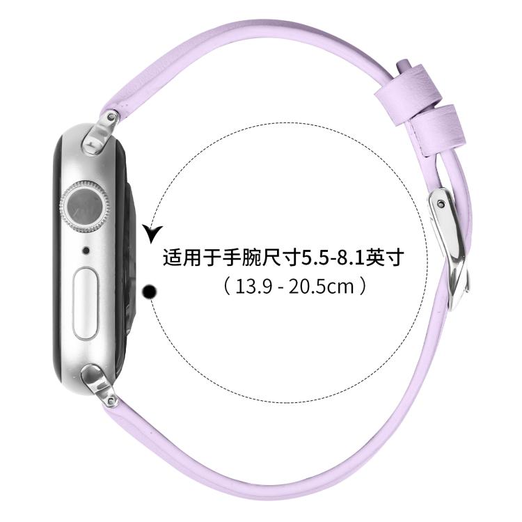 For Apple Watch 46mm / 49mm / 45mm / 44mm Small Waist PU Leather Watch Band
