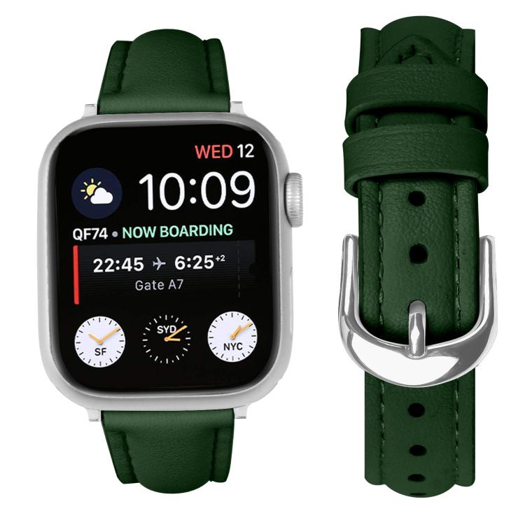 For Apple Watch 46mm / 49mm / 45mm / 44mm Small Waist PU Leather Watch Band