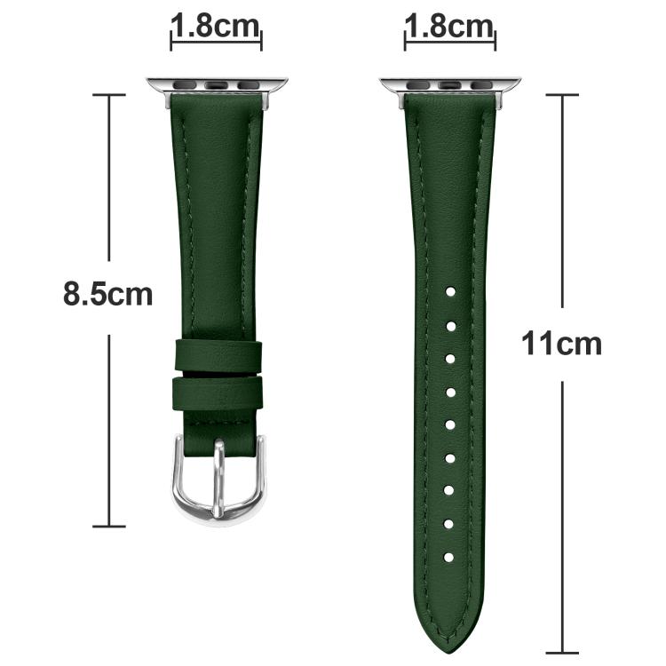 For Apple Watch 46mm / 49mm / 45mm / 44mm Small Waist PU Leather Watch Band