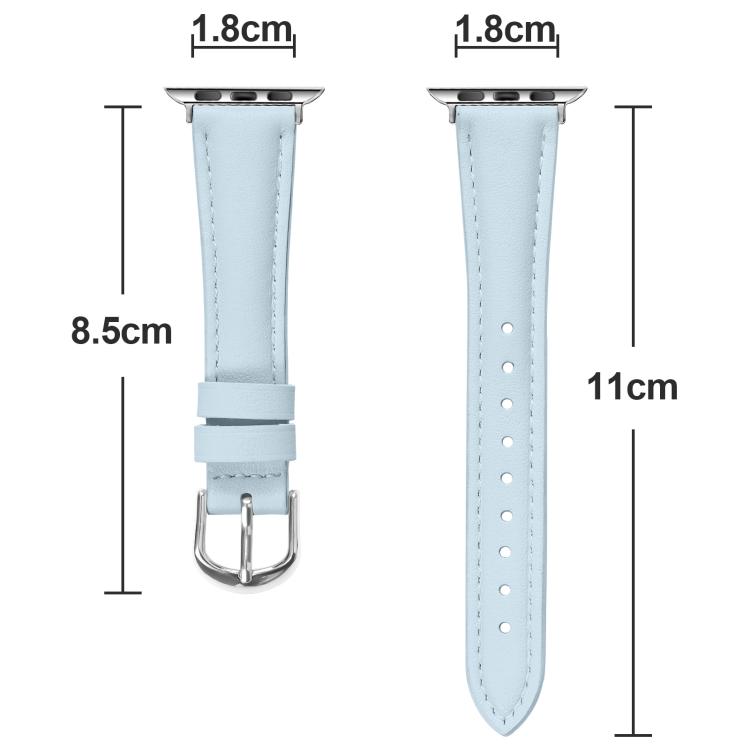 For Apple Watch 46mm / 49mm / 45mm / 44mm Small Waist PU Leather Watch Band